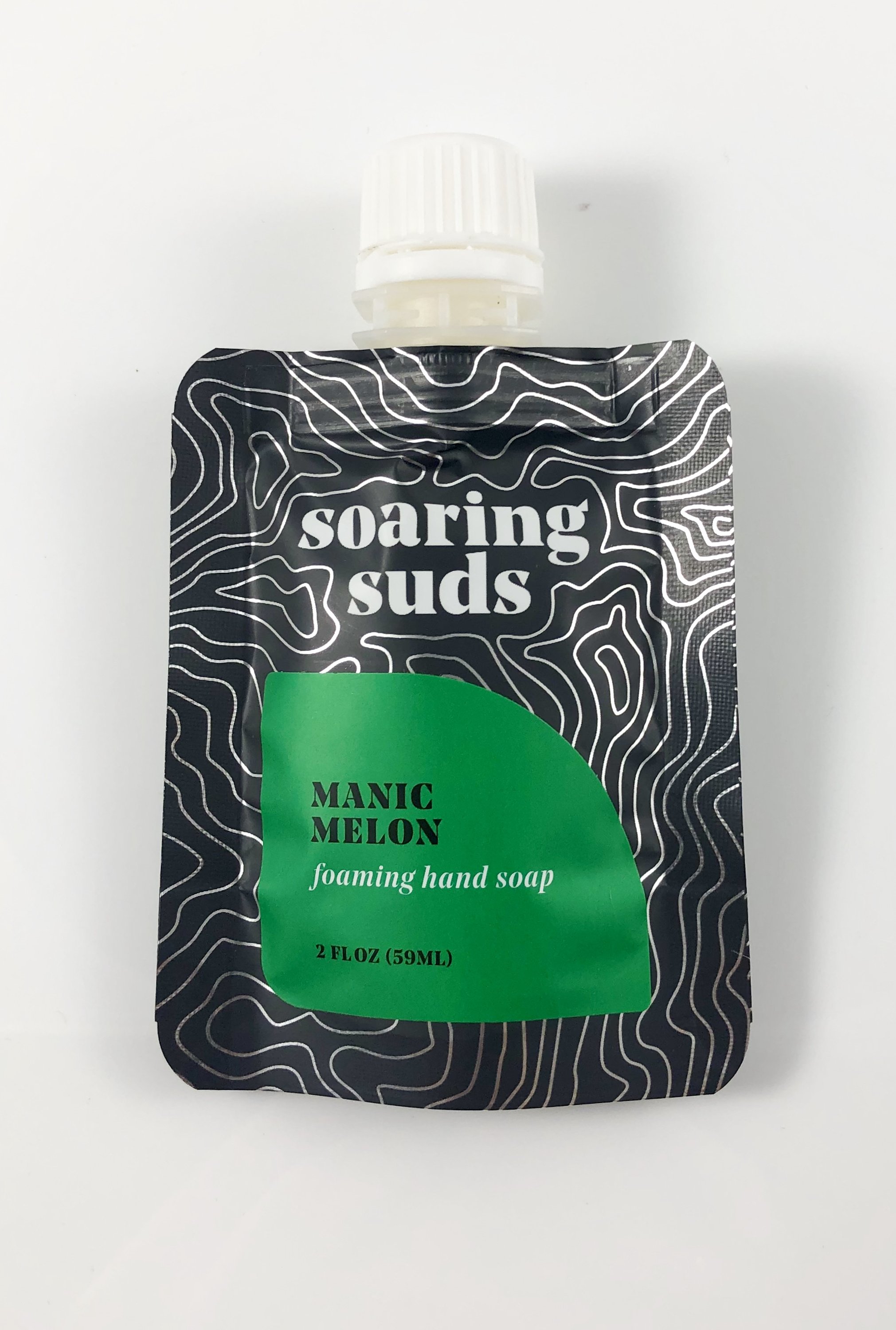 Manic Melon Liquid Hand Soap Refill pack featuring vibrant watermelon design and organic ingredients.