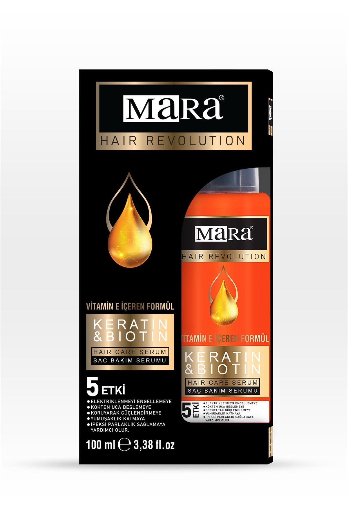 Mara Keratin & Biotin Pflegeöl in einer 100ml Flasche, ideal für geschädigtes Haar.