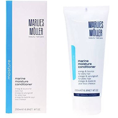 Marlies Möller Marine Moisture Conditioner bottle with a sleek design, showcasing its hydrating properties for healthy hair.