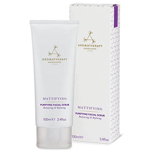 Aromatherapy Associates London Mattifying Purifying Facial Scrub in a sleek tube, showcasing its elegant design and natural ingredients.