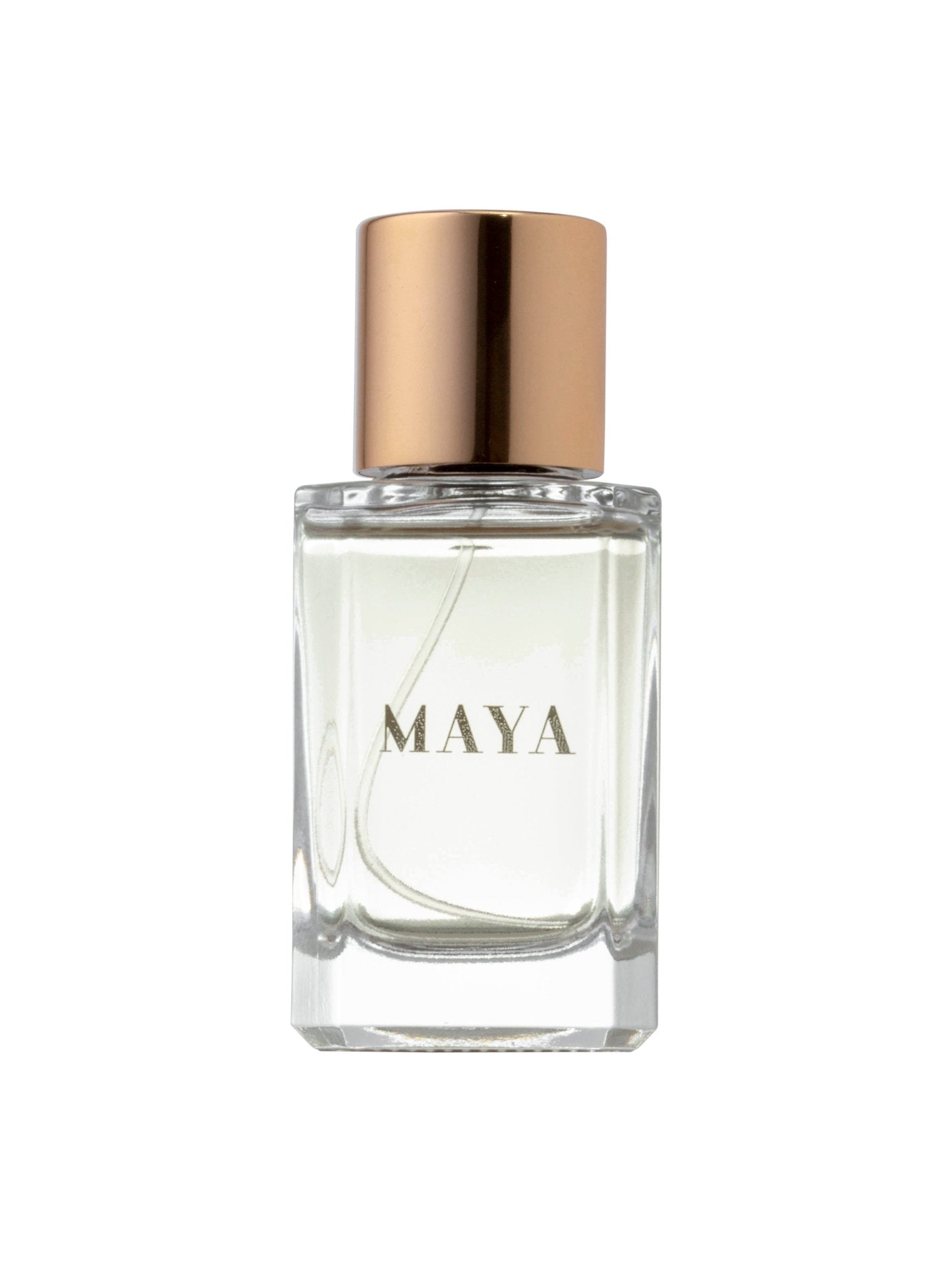 MAYA Eau de Parfum in an elegantly designed bottle, showcasing its luxurious essence and captivating fragrance.