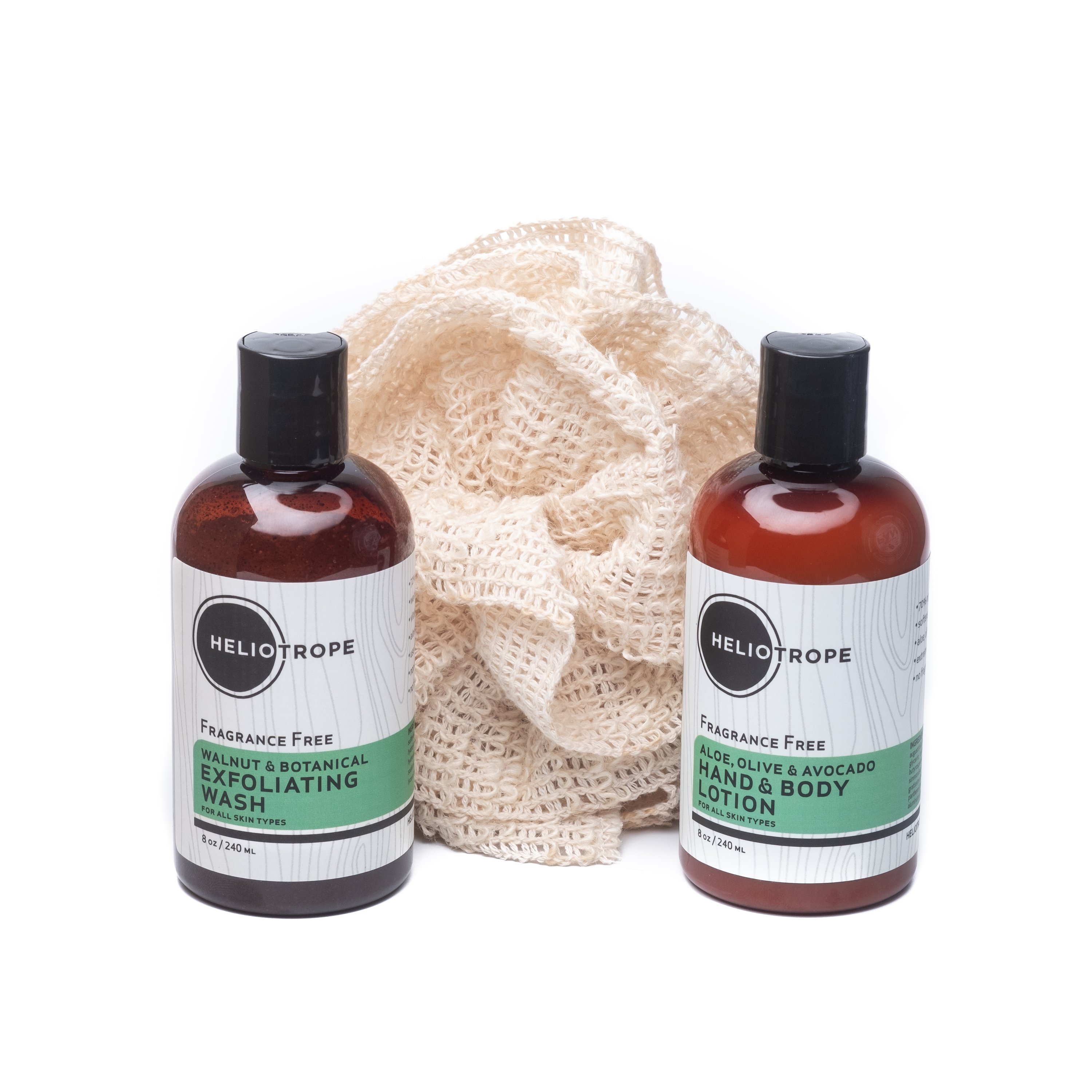 Medium Body Care Box featuring aloe sulfate-free shower gel, organic moisturizing lotion, and bamboo fiber buff for skin care.