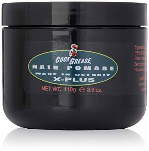 Cock Grease Medium Hold Water Type Hair Pomade in a stylish jar, showcasing its sleek design and branding.