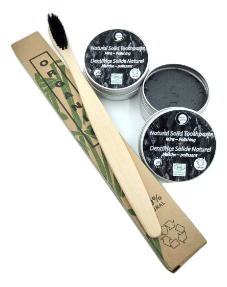 MEGA BUNDLE of 32 x 40g Natural Organic Certified Solid Toothpaste in reusable aluminum tins, showcasing eco-friendly oral care.