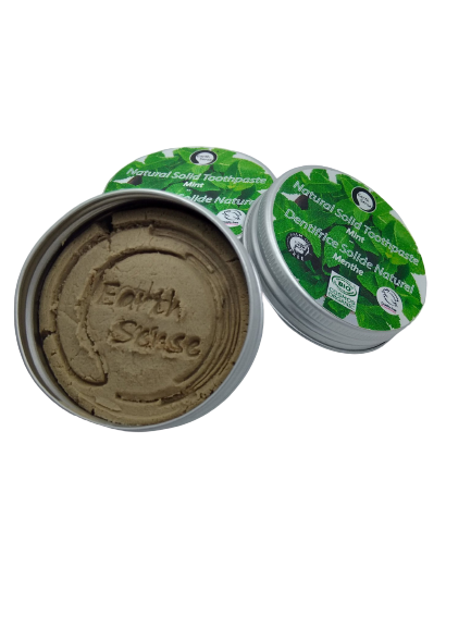 MEGA BUNDLE of 32 x 40g Natural Organic Certified Solid Toothpaste in aluminum tins, featuring Daily and Polishing variants.