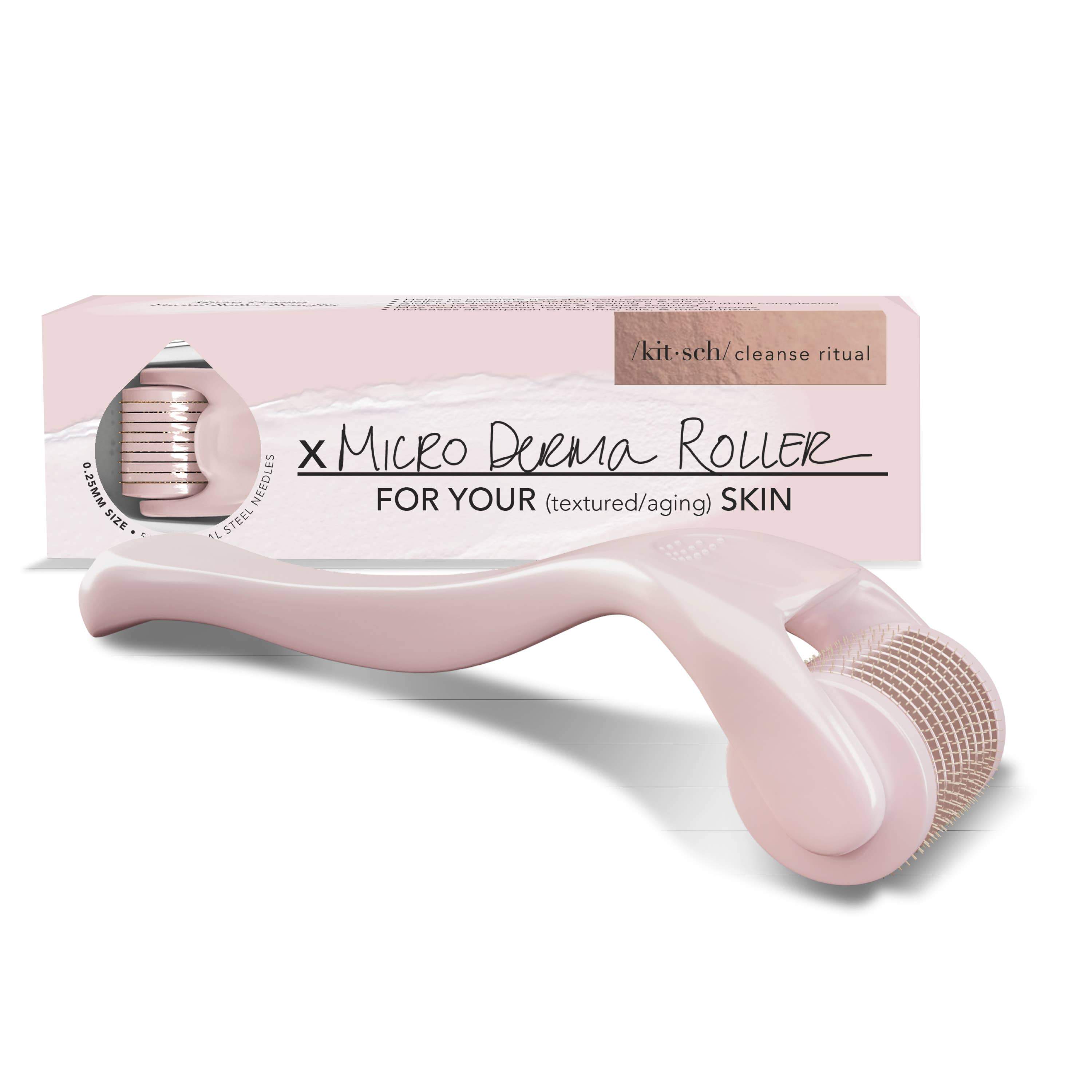 Blush Micro Derma Facial Roller with stainless steel micro-needles for skincare.