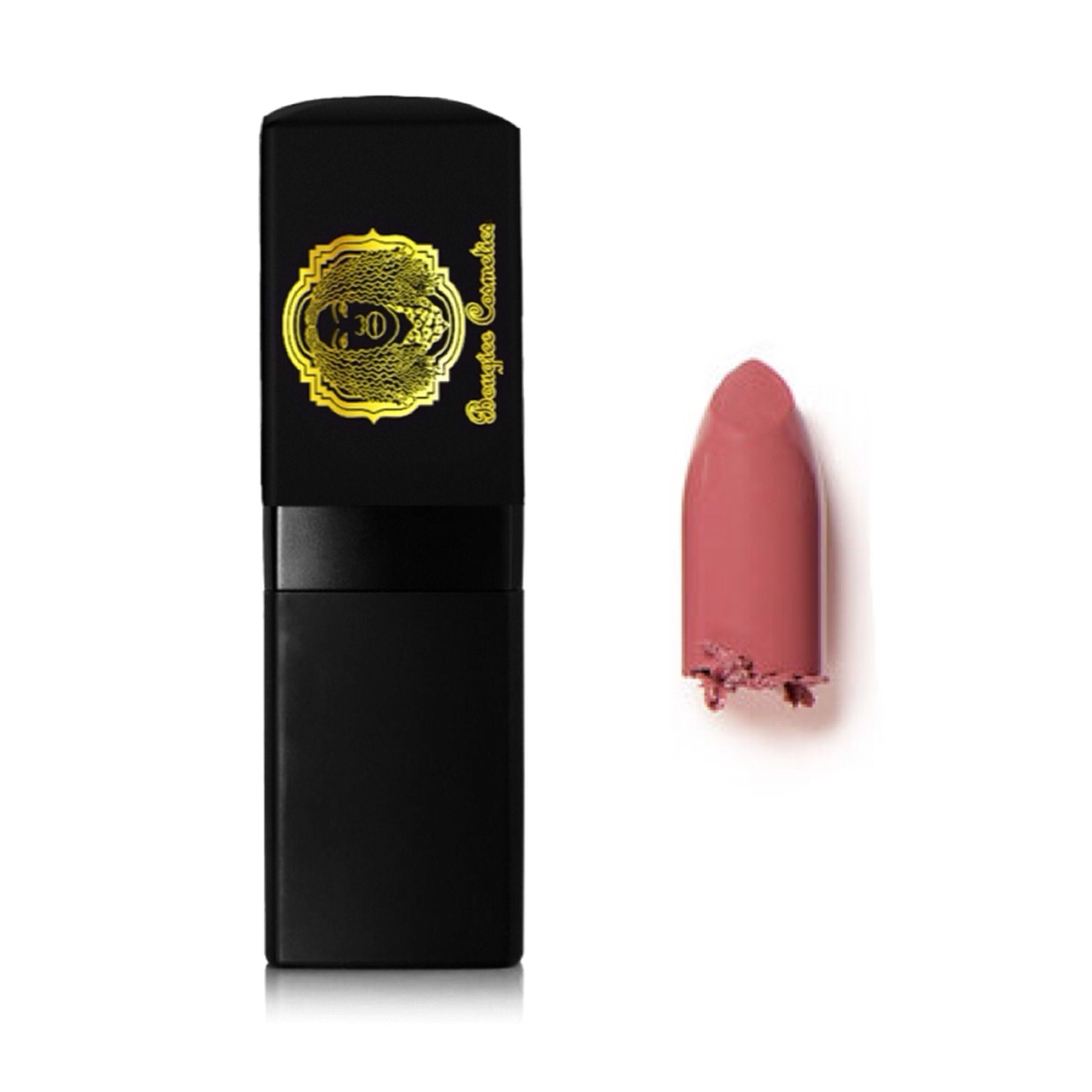 Mimi Lipstick in Rosed Pink showcasing its matte texture and vibrant color, perfect for enhancing lips with a long-lasting finish.