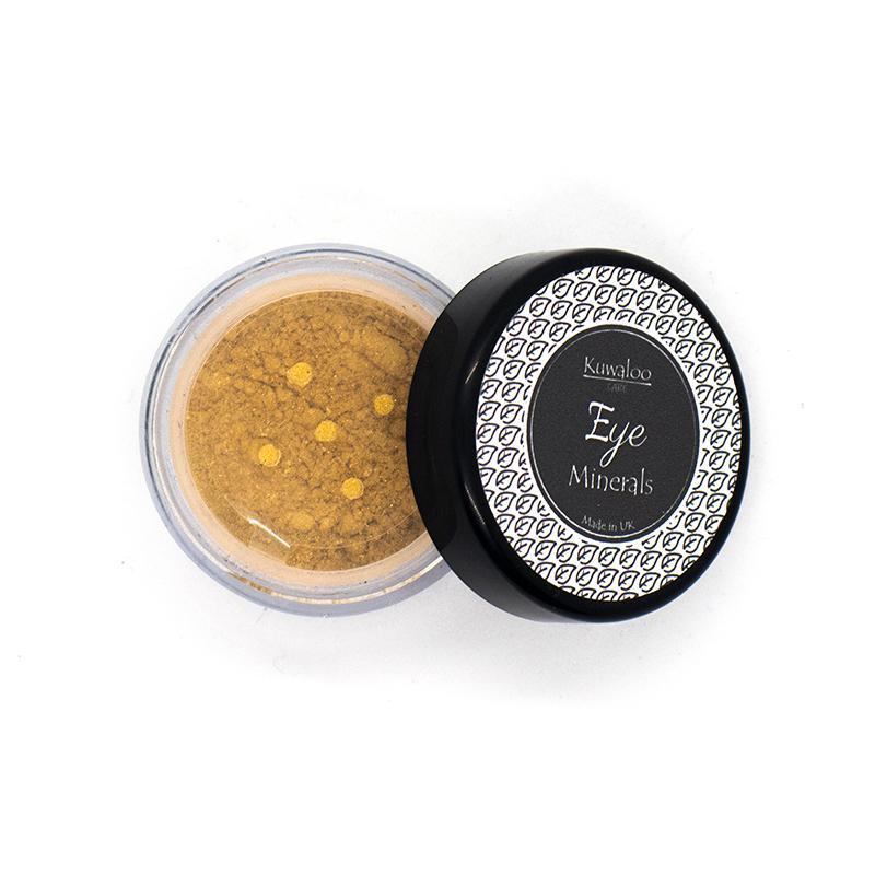 Mineral Makeup Eyes in Old Gold, a 1.5g natural eye shadow suitable for sensitive skin, displayed in a stylish container.