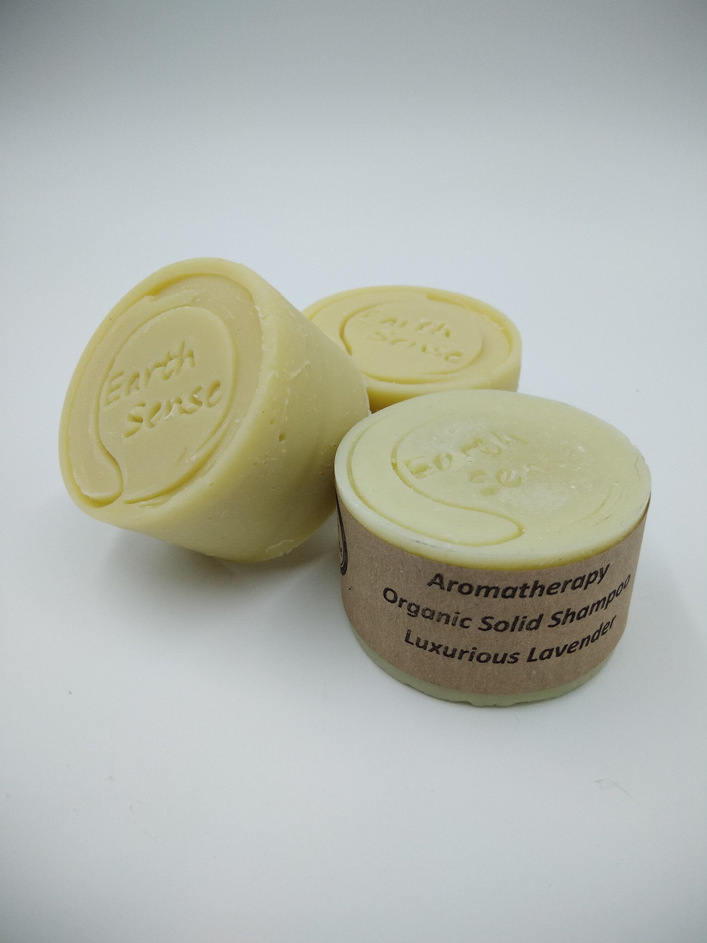 MINI BUNDLE of 4 Organic Certified Solid Shampoo bars in Lavender & Mint, perfect for dry and normal hair types.