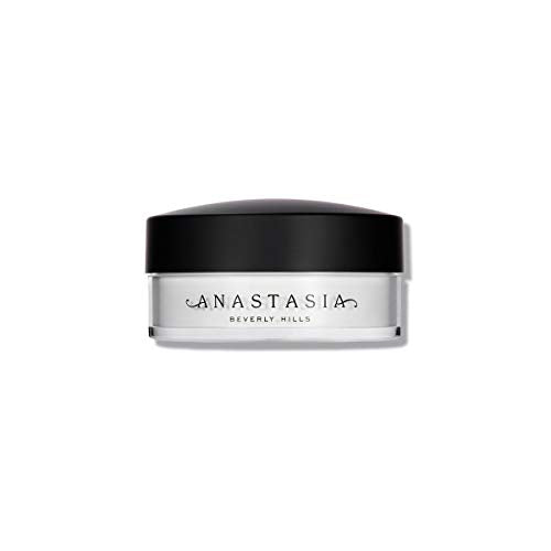 Anastasia Beverly Hills Mini Loose Translucent Setting Powder in a sleek container, showcasing its fine, translucent powder texture.