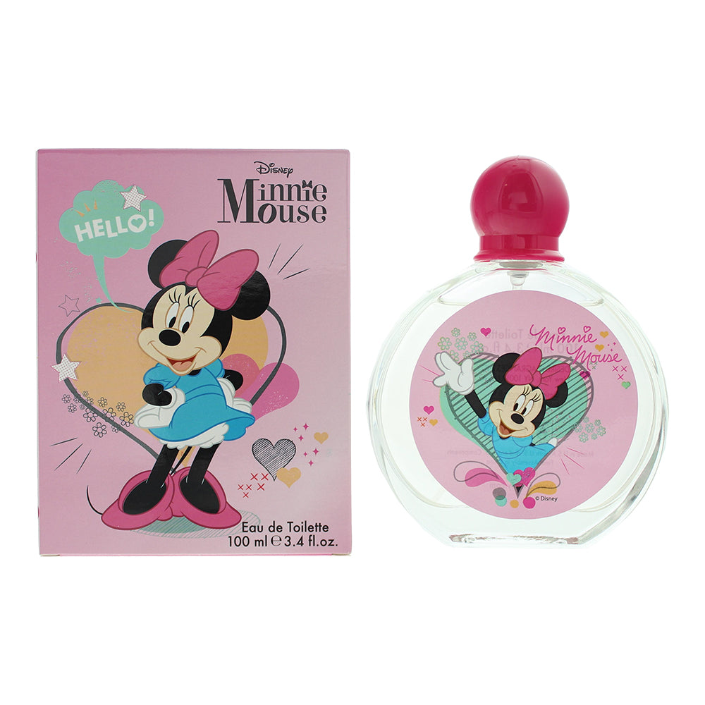 Disney Minnie Mouse Eau de Toilette bottle featuring a playful design with polka dots and a bow.