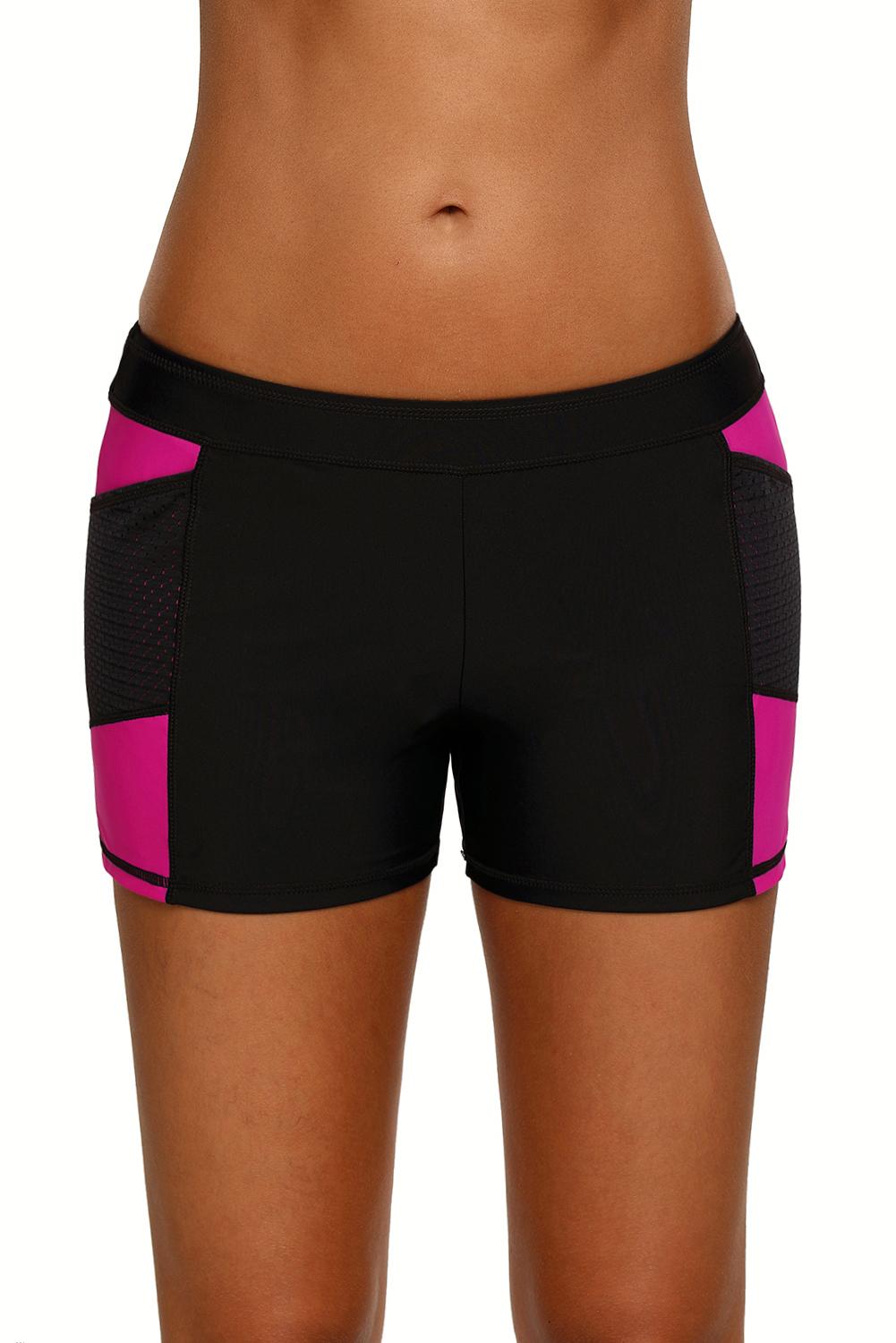 Mint Side Mesh Insert Sports Boardshort featuring a wide waistband and sporty side mesh accents, perfect for active women.