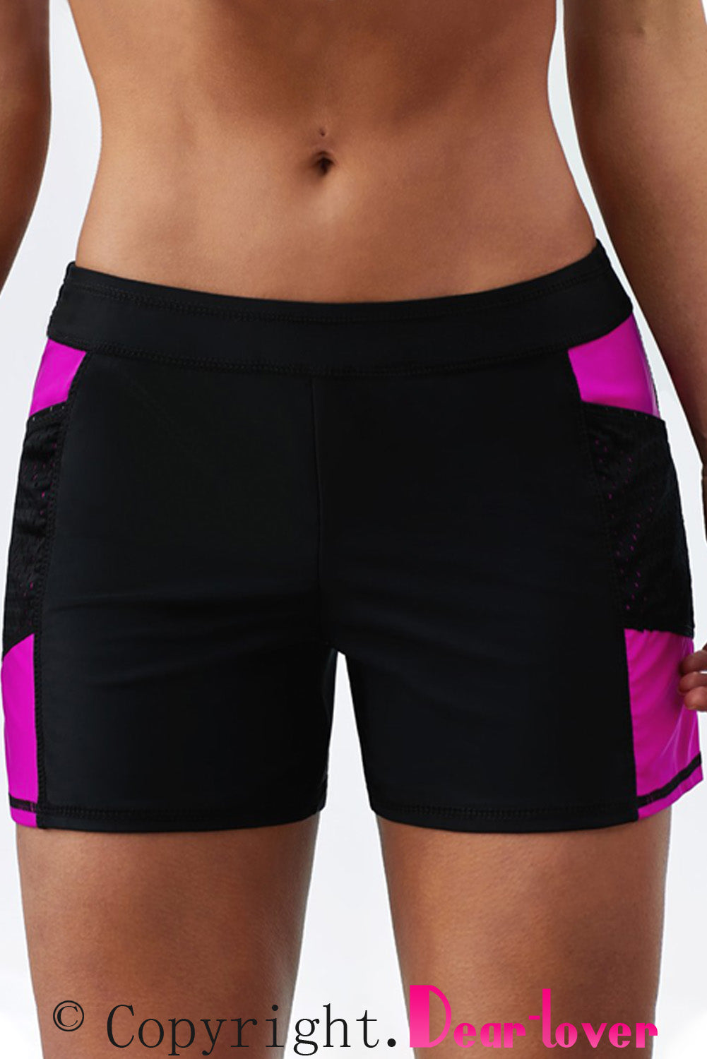 Mint Side Mesh Insert Sports Boardshort featuring a wide waistband and sporty side mesh accents, perfect for active women.