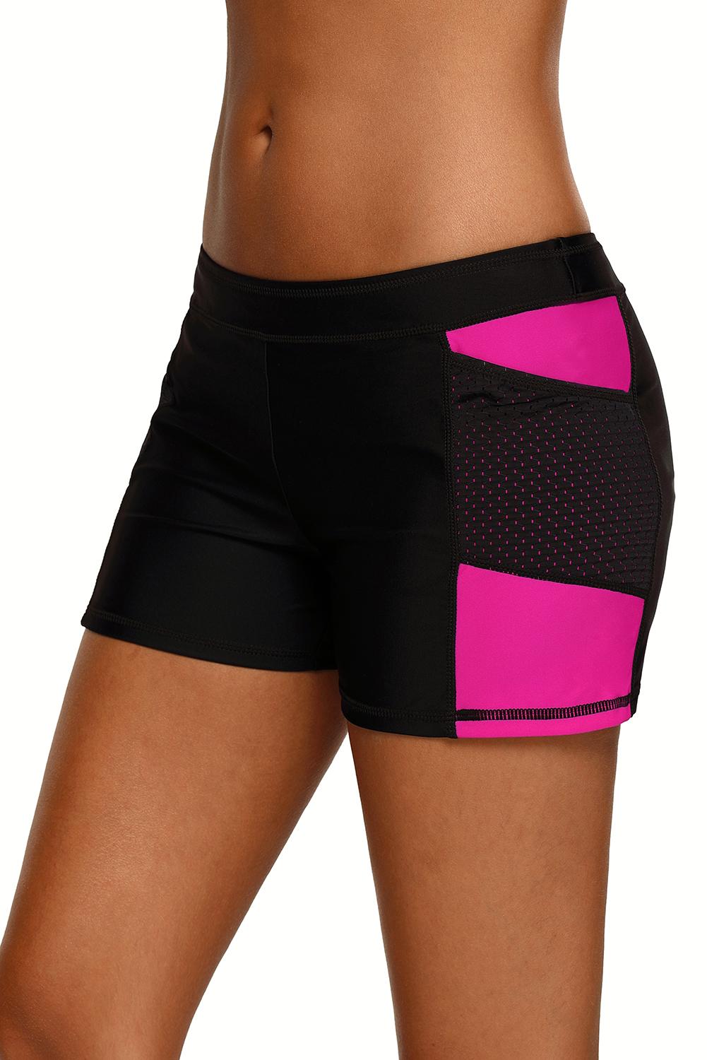 Mint Side Mesh Insert Sports Boardshort featuring a wide waistband and sporty side mesh accents, perfect for active women.