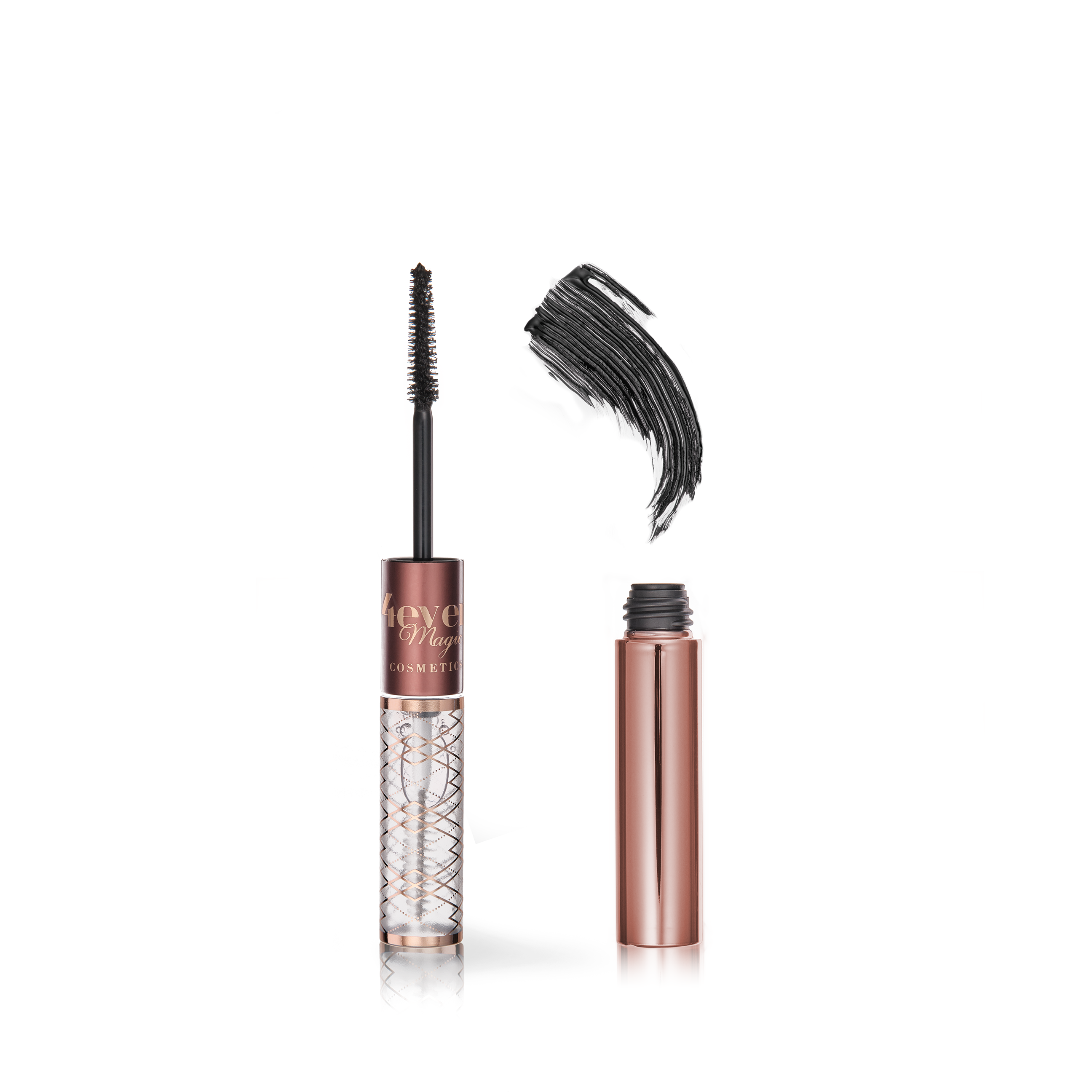 Miraculous Mascara & Fairy Nourish Lash Serum showcasing dual-end design with mascara on one side and nourishing serum on the other, highlighting its sleek packaging.