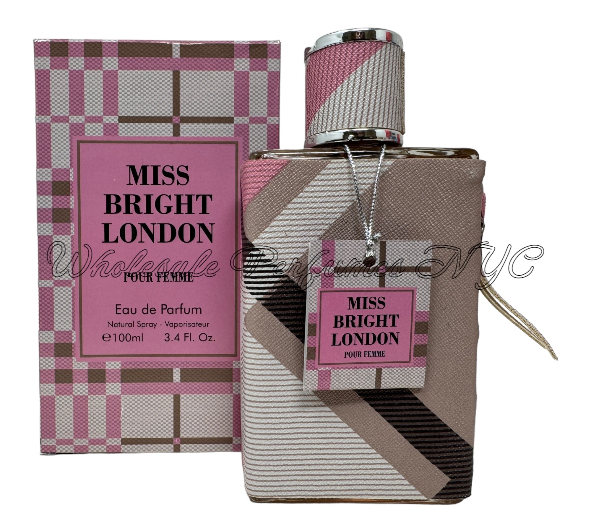 Miss Bright London for Women Eau de Parfum Spray in an elegant bottle, showcasing its sophisticated design and 3.4oz size.