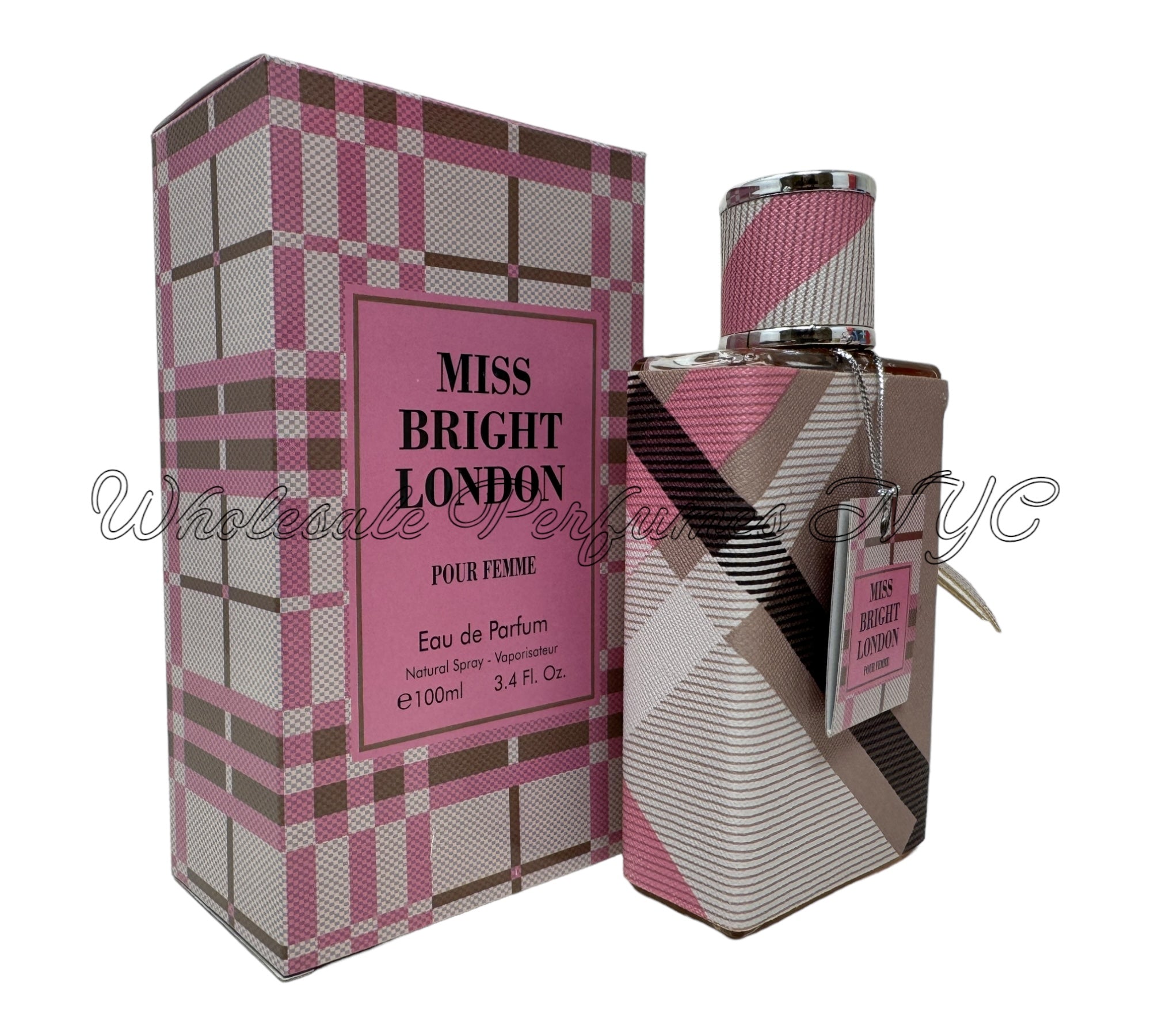 Miss Bright London for Women Eau de Parfum Spray in an elegant bottle, showcasing its sophisticated design and 3.4oz size.