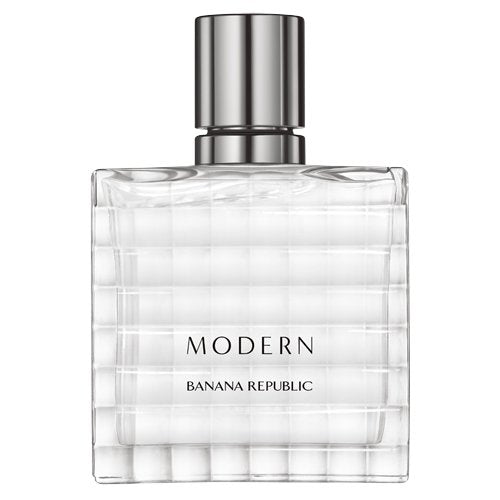 Banana Republic Modern Man Eau De Toilette bottle with a sleek design, showcasing its modern aesthetic.