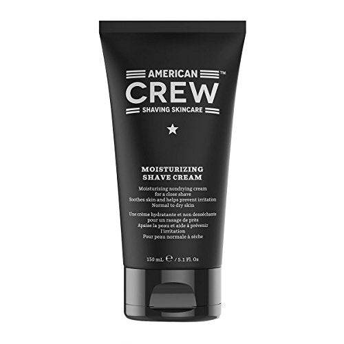 American Crew Moisturising Shave Cream in a sleek tube, showcasing its rich, creamy texture for a smooth shaving experience.