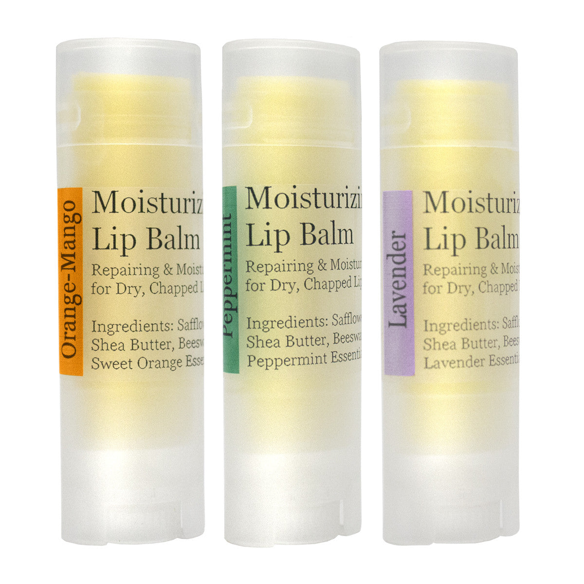 A tube of moisturizing lip balm with a natural design, showcasing its healing properties for dry, chapped lips.