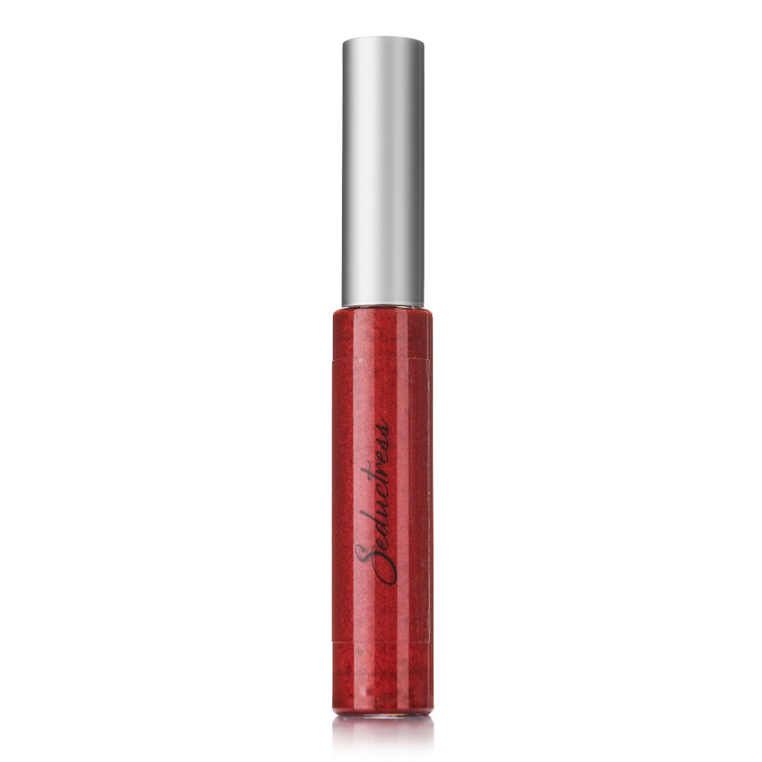 A tube of Moisturizing Lip Gloss showcasing its vibrant color and sleek design, perfect for adding shine and hydration to lips.