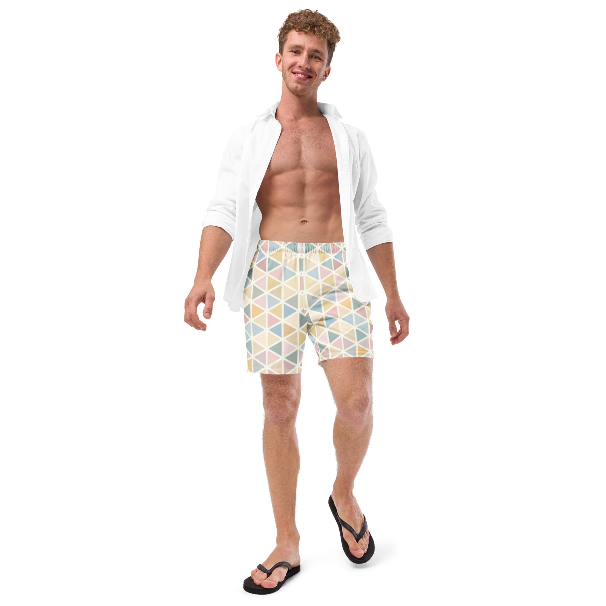 Morgan men's swim trunks featuring quick-drying fabric, breathable design, and multiple pockets for convenience.