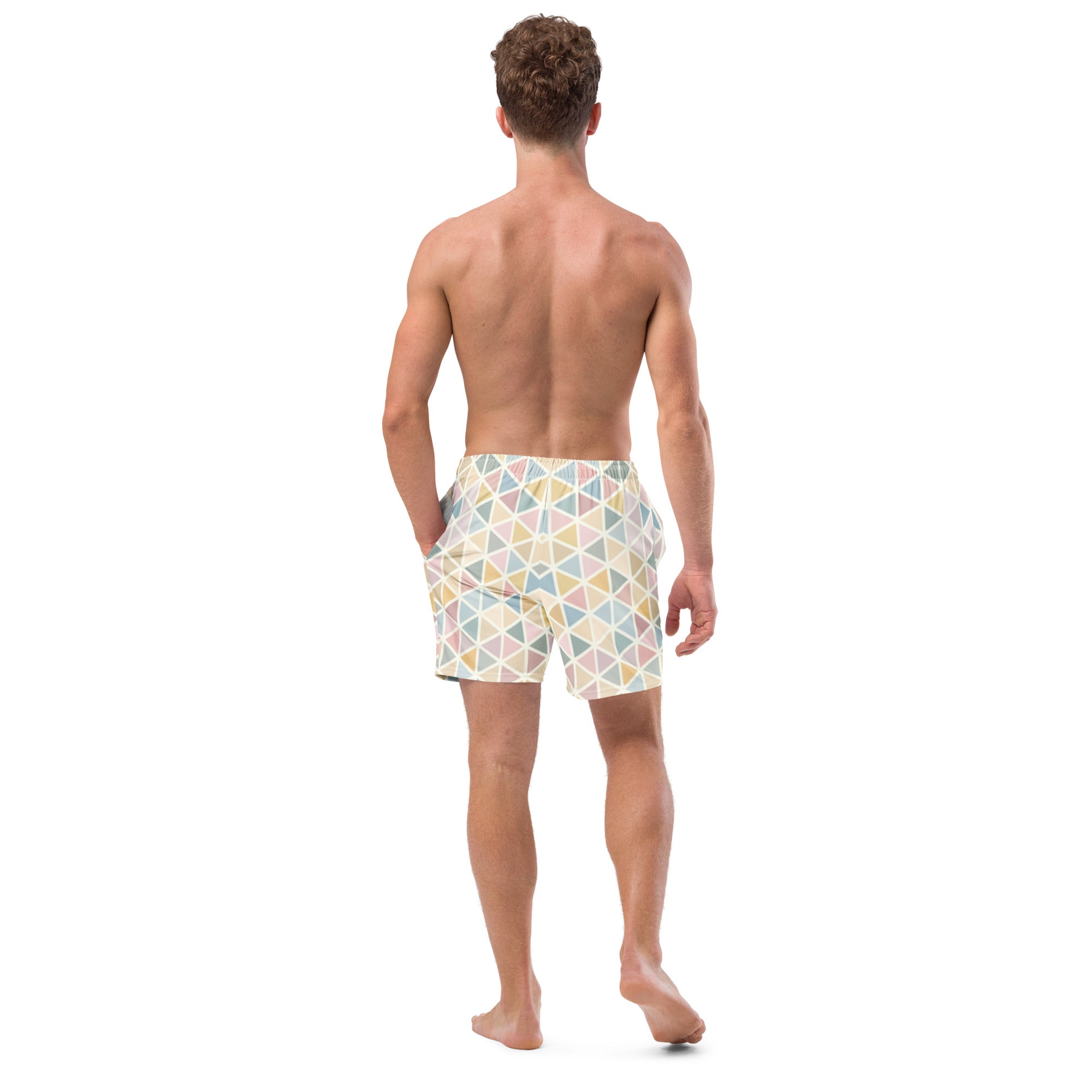 Morgan men's swim trunks featuring quick-drying fabric, breathable design, and multiple pockets for convenience.