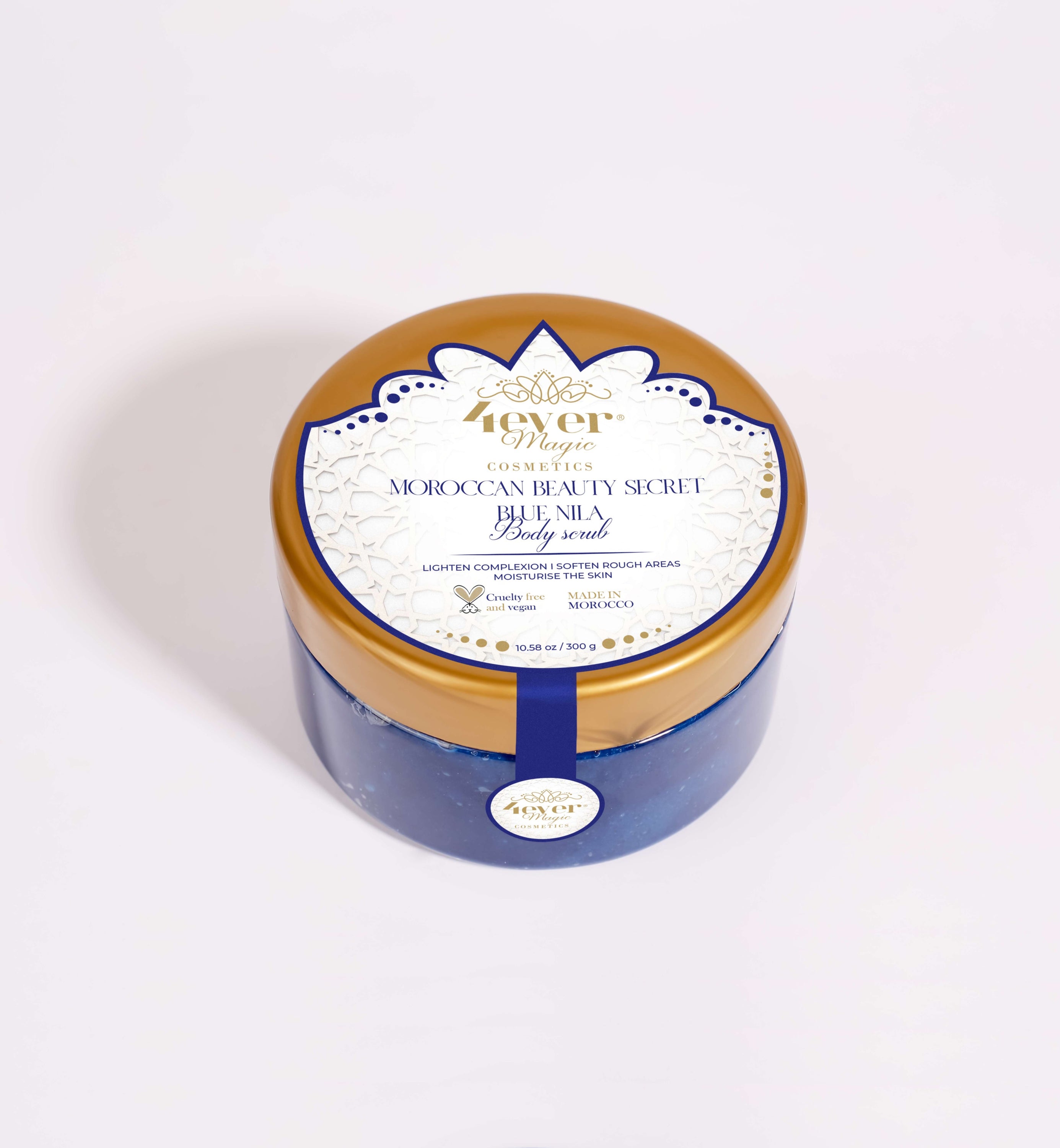 Moroccan Beauty Secret Body Scrub with Argan and Prickly Pear oils, showcasing its luxurious texture and natural ingredients.