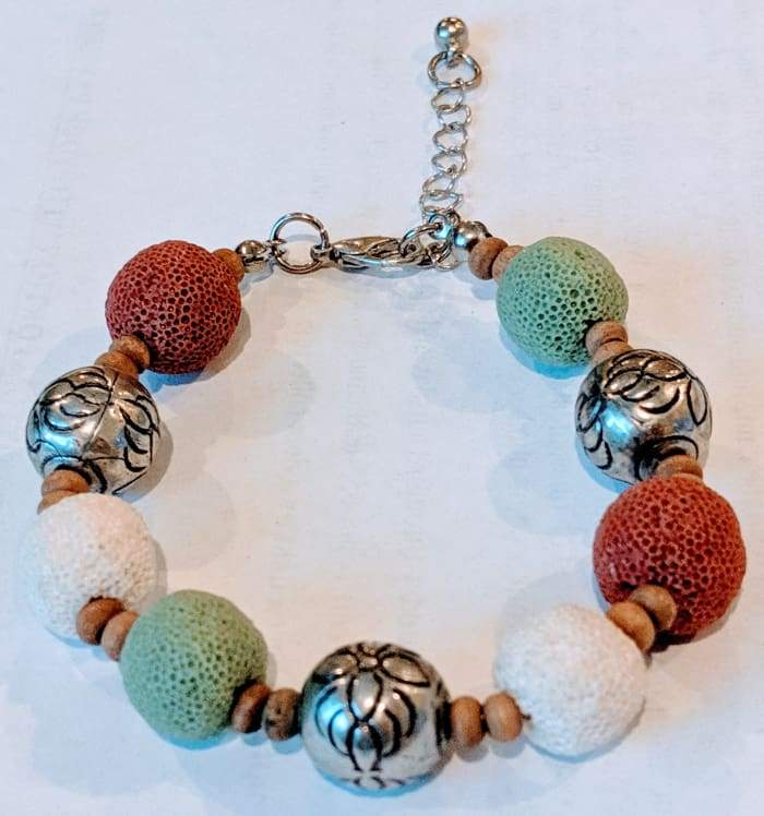 Multi Color Lava Stone Bracelet 3 featuring vibrant lava stones designed for essential oil absorption.