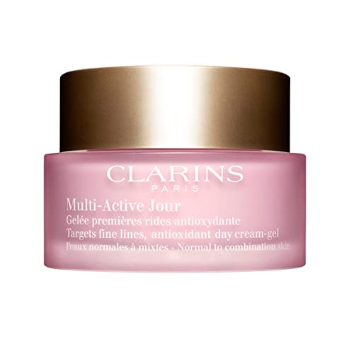 Clarins Multi-Active Day Gel-Crème in a sleek jar, showcasing its lightweight gel-cream texture.