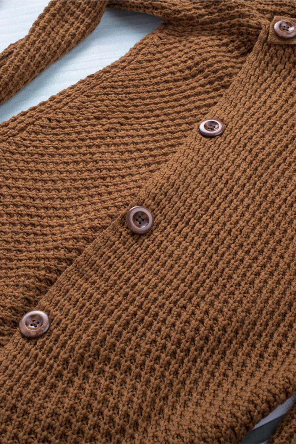 Mustard Buttoned Wrap Turtleneck Sweater featuring decorative buttons and asymmetric design, perfect for stylish layering.