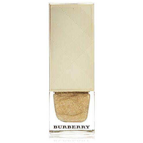 Burberry Nail Polish - 452 Gold Shimmer in a sleek bottle showcasing a luxurious gold shimmer color.