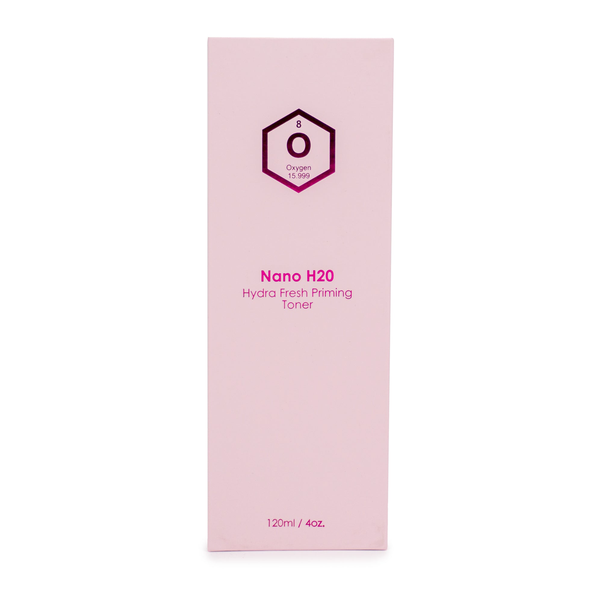 Nano H20 Priming Toner 120 ml bottle with a refreshing mist spray, designed for skin hydration and pH balance.