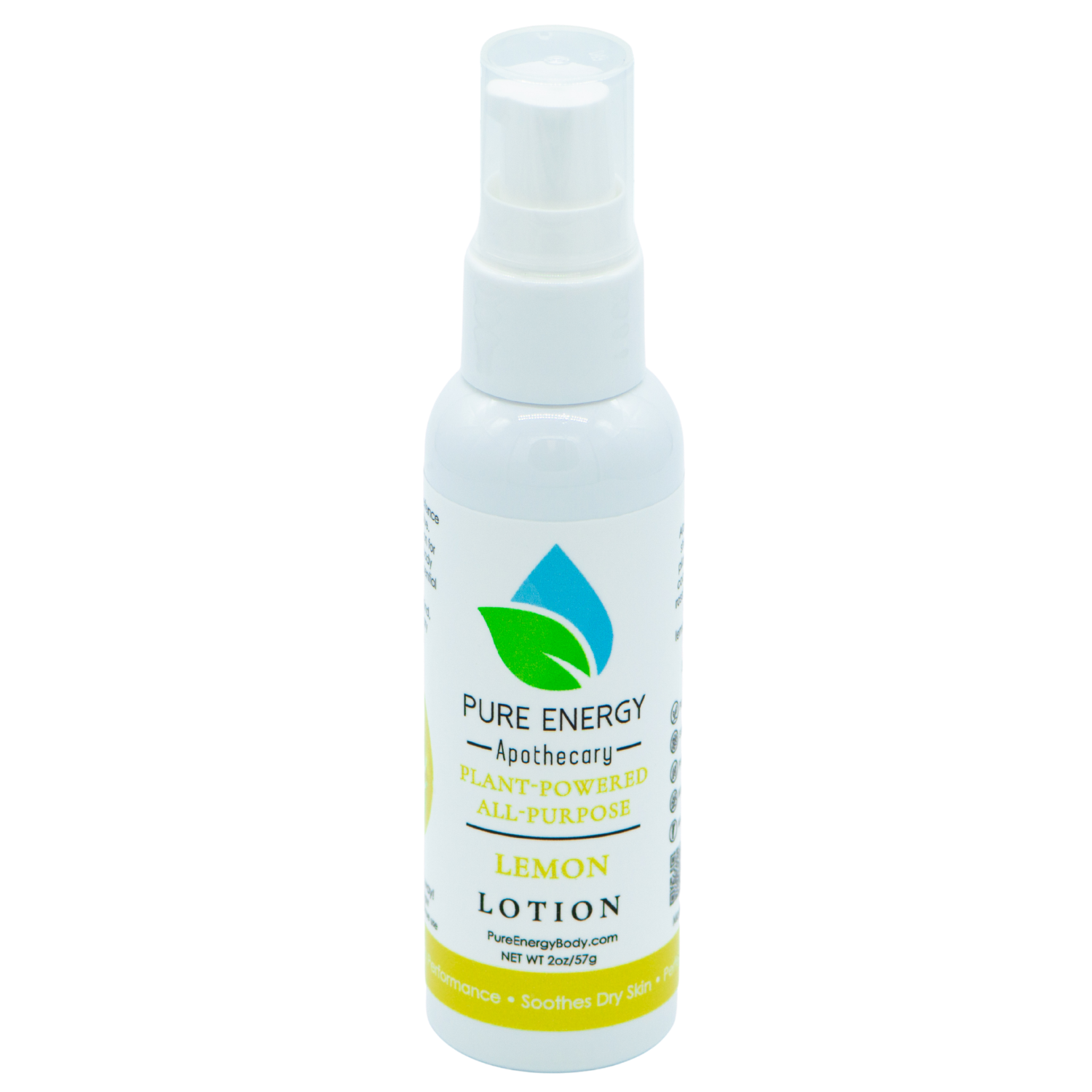 Natural All Purpose Lotion 2 Oz with lemon essential oil, showcasing its creamy texture and eco-friendly packaging.