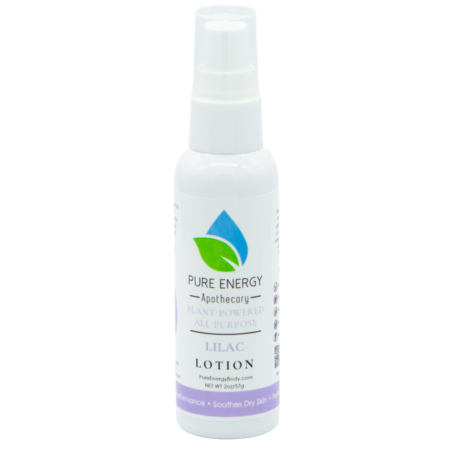 Natural All Purpose Lotion 2 oz with Lilac scent, showcasing a floral design and eco-friendly packaging.