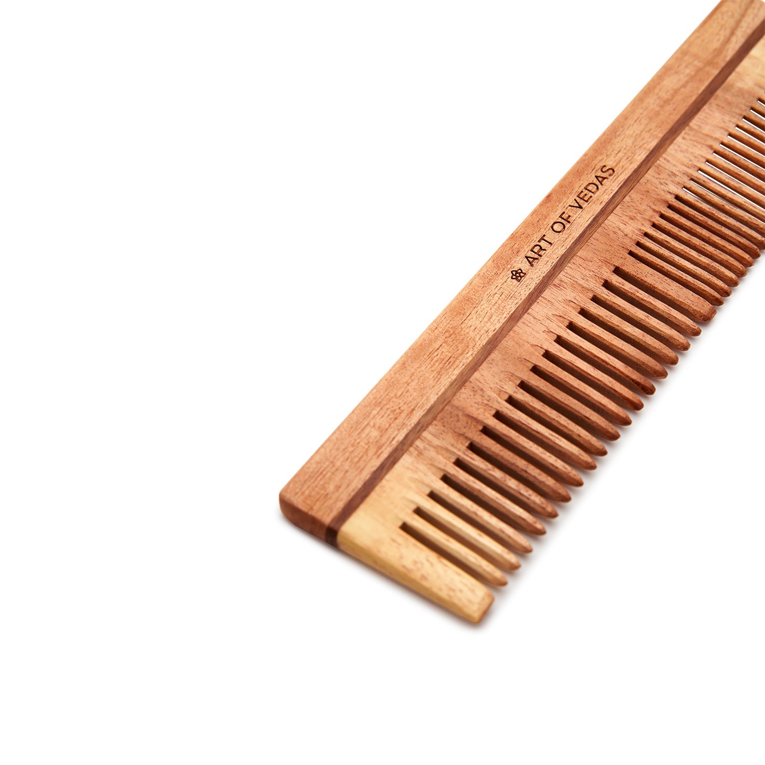 Natural Wide Comb made from premium Neem wood, featuring wide-spaced teeth for gentle detangling and styling.