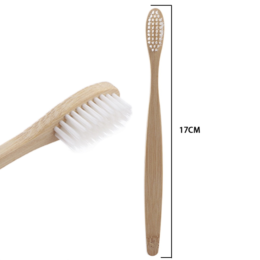 Natural Wood Toothbrush made from bamboo with soft bristles, ideal for eco-conscious users.