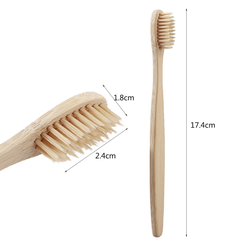 Natural Wood Toothbrush made from bamboo with soft bristles, ideal for eco-conscious users.