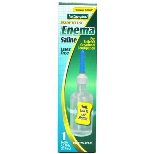 Natureplex Enema Laxative Saline 4.5 fl. oz. bottle with soft tip for easy use.