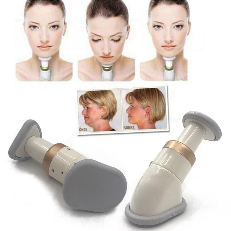 Neck Exerciser designed for double chin removal and neckline slimming, featuring adjustable resistance springs.