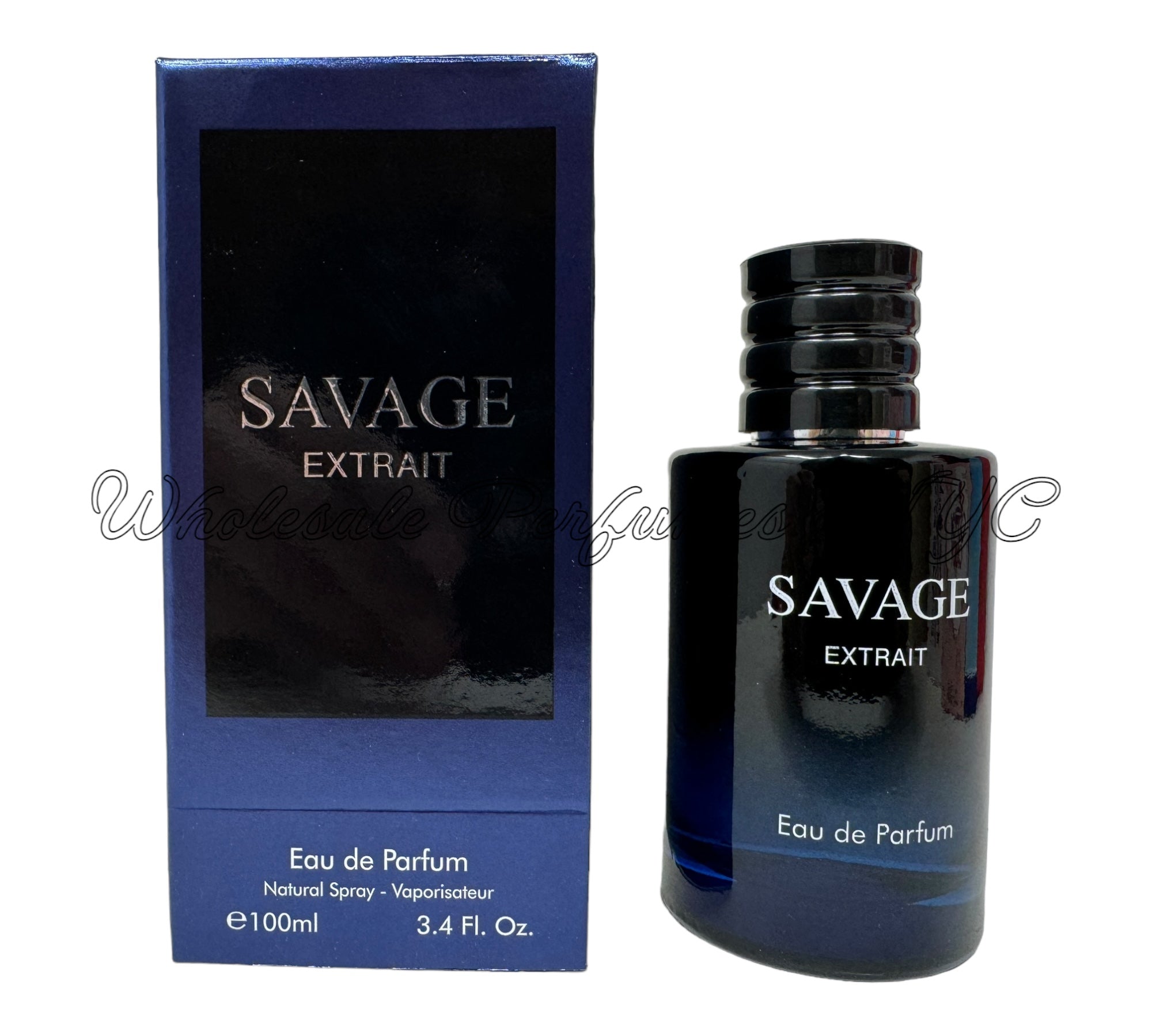 Savage Extrait for Men 3.4oz Eau de Parfum spray in an elegant bottle, showcasing its sophisticated design.