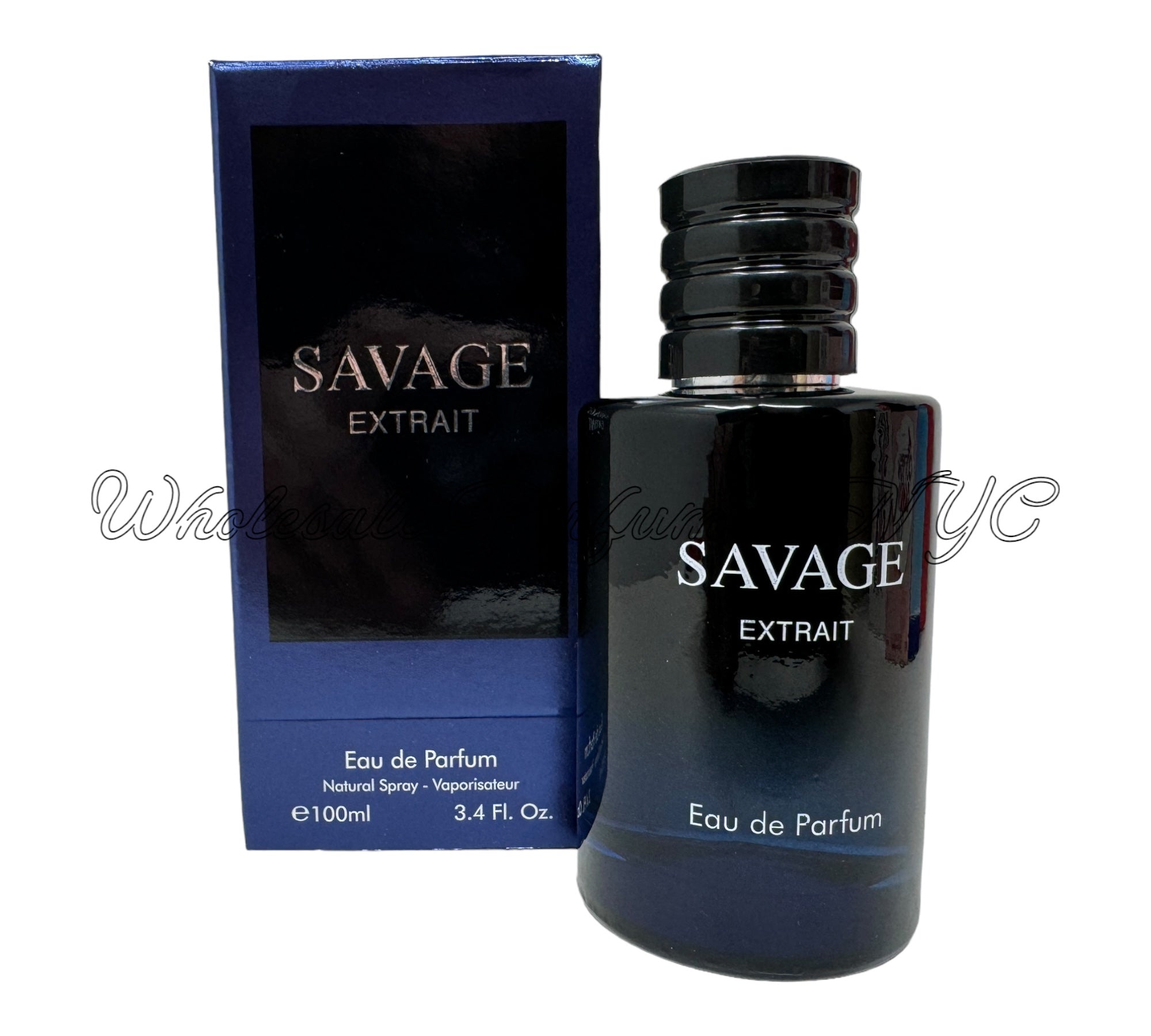 Savage Extrait for Men 3.4oz Eau de Parfum spray in an elegant bottle, showcasing its sophisticated design.