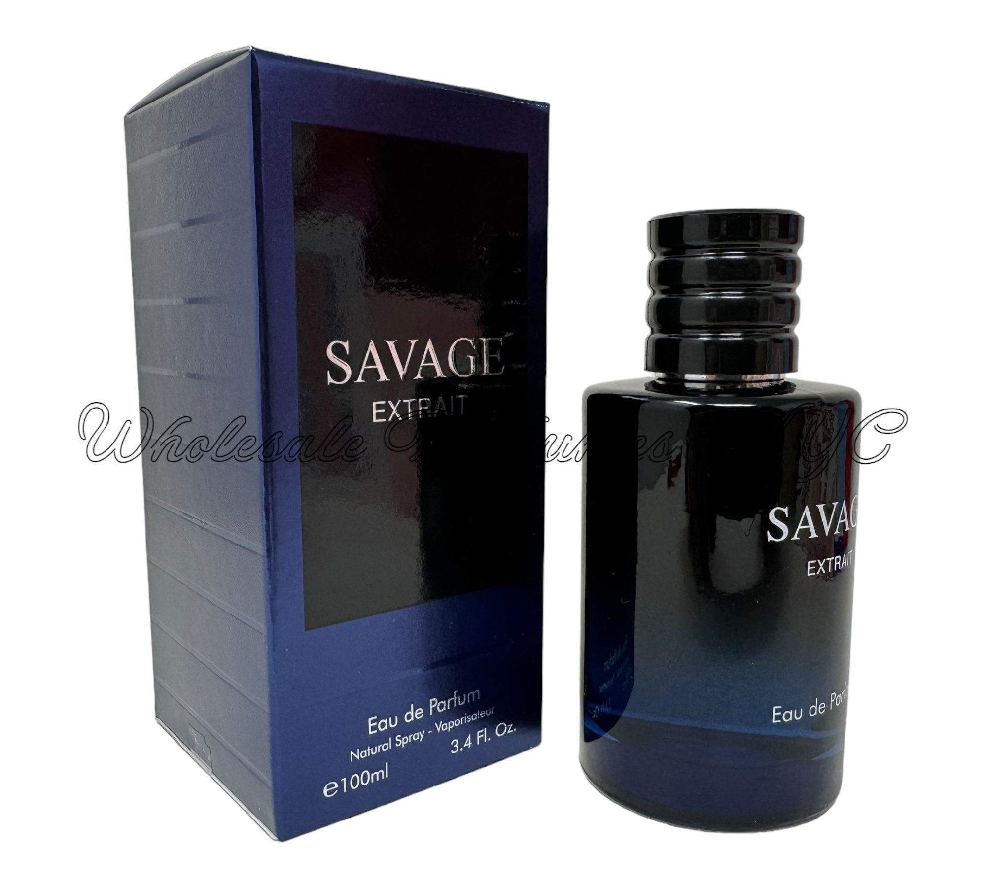 Savage Extrait for Men 3.4oz Eau de Parfum spray in an elegant bottle, showcasing its sophisticated design.