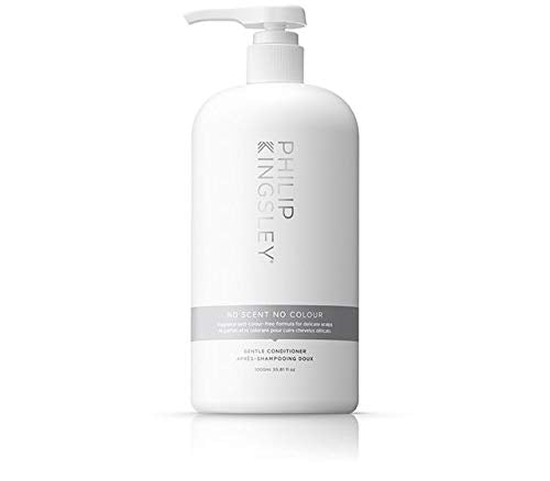 Philip Kingsley No Scent No Colour Conditioner bottle with a minimalist design, suitable for sensitive skin and color-treated hair.