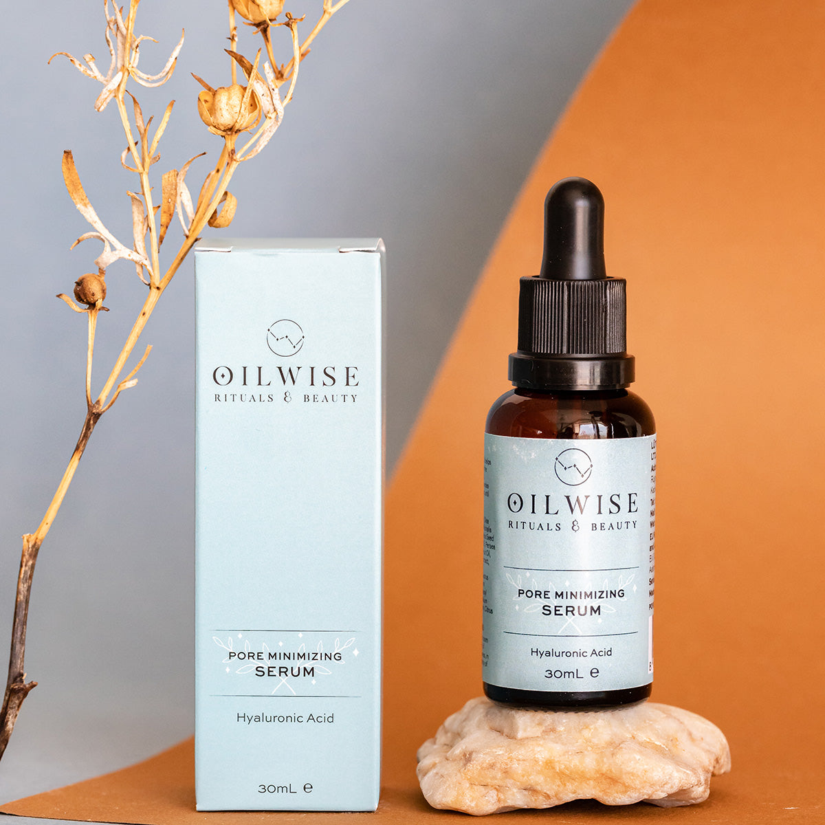 Oilwise Pore Minimizing Serum in a 30 ml bottle, featuring a sleek design and a dropper for easy application.