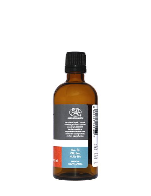 100ml bottle of Organic Argan Oil with a label indicating it's pure and certified organic.