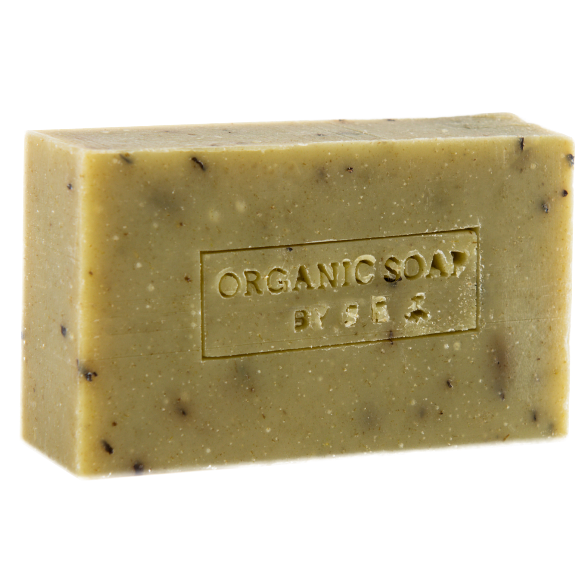 Organic bar soap with peppermint leaf scent, showcasing its natural ingredients and refreshing properties.