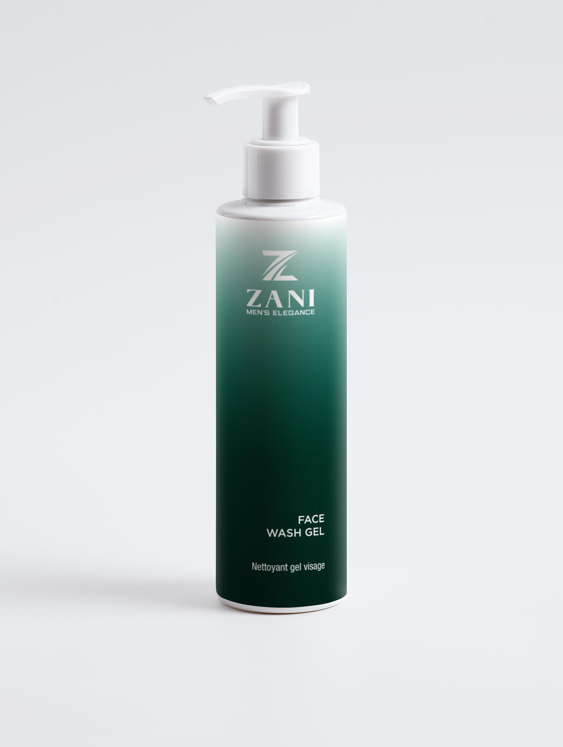 Organic Face Wash Gel for men, featuring a clear texture and refreshing citrus scent, designed for active lifestyles.