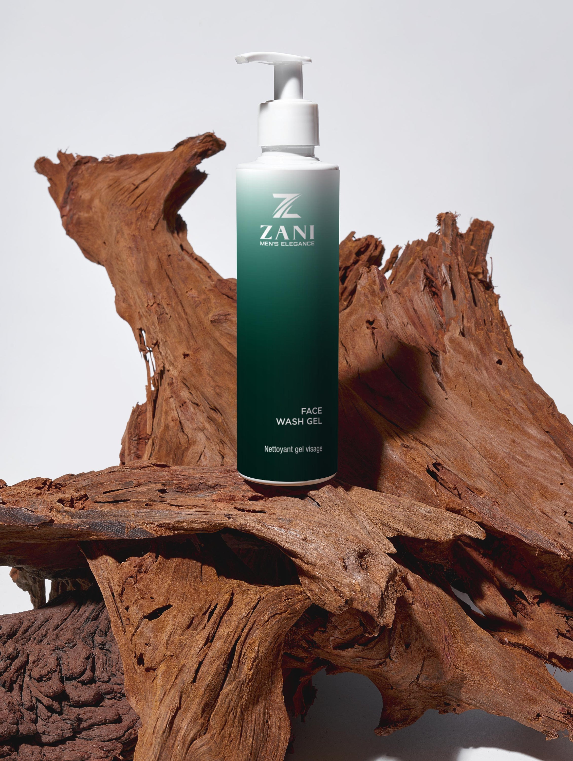 Organic Face Wash Gel for men, featuring a clear texture and refreshing citrus scent, designed for active lifestyles.