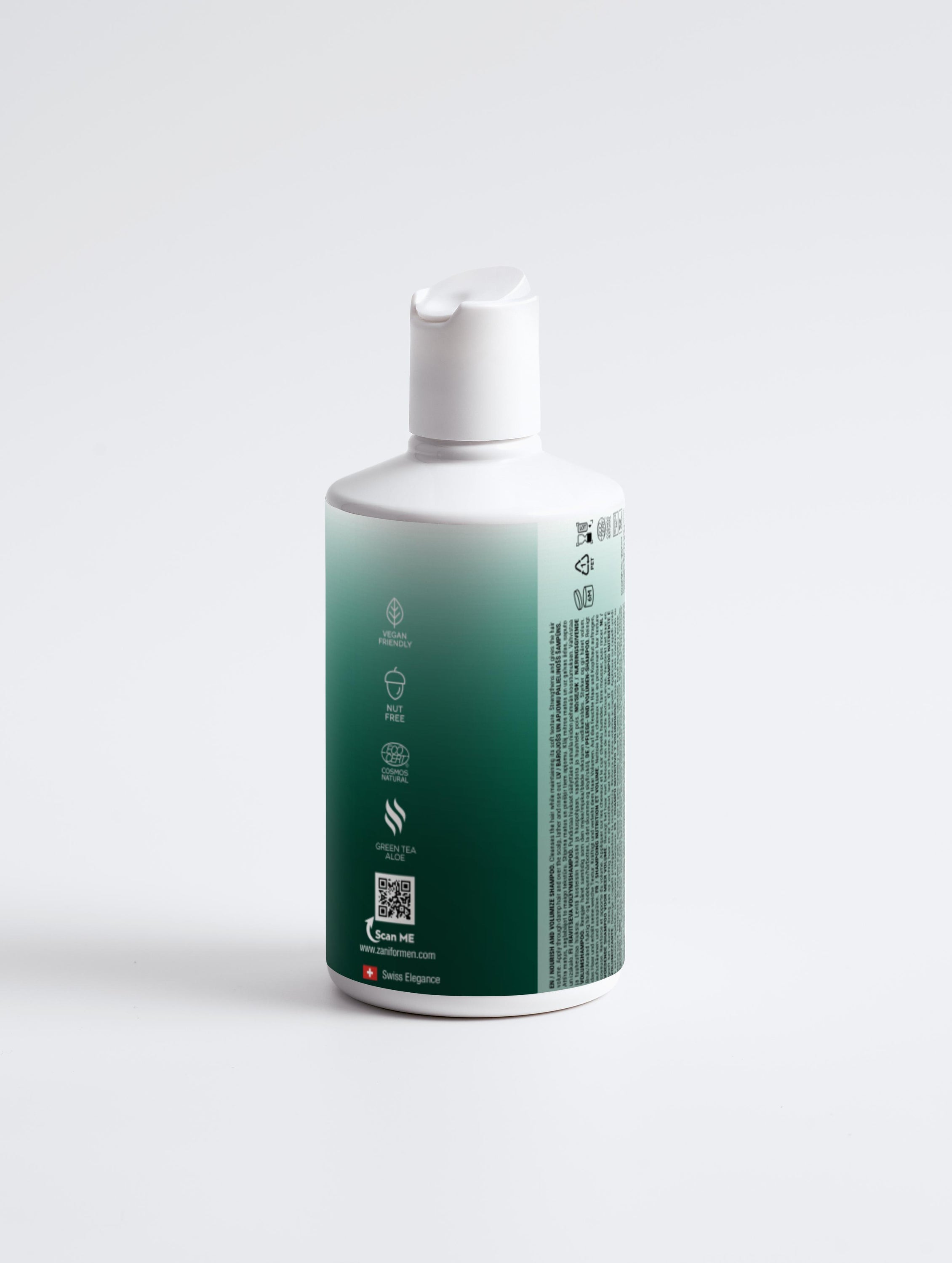 A bottle of Elite Hair Wash Aloe, a luxurious men's shampoo with aloe vera and green tea extract, designed for hydration and protection.